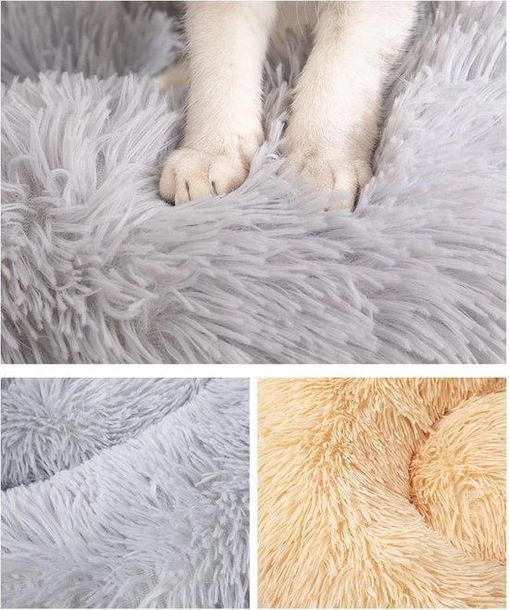BEESSIES® Donut Hondenmand/hondenkussen 120 Cm - Wasbare Hoes - Taupe - Hond Kussen Mand - Afbeelding 2