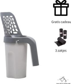 The Pets Supplier - Kattenbak Schep - Kattenbakschep Met Opvangbak - Kattenbak Grind - Kattenzakjes