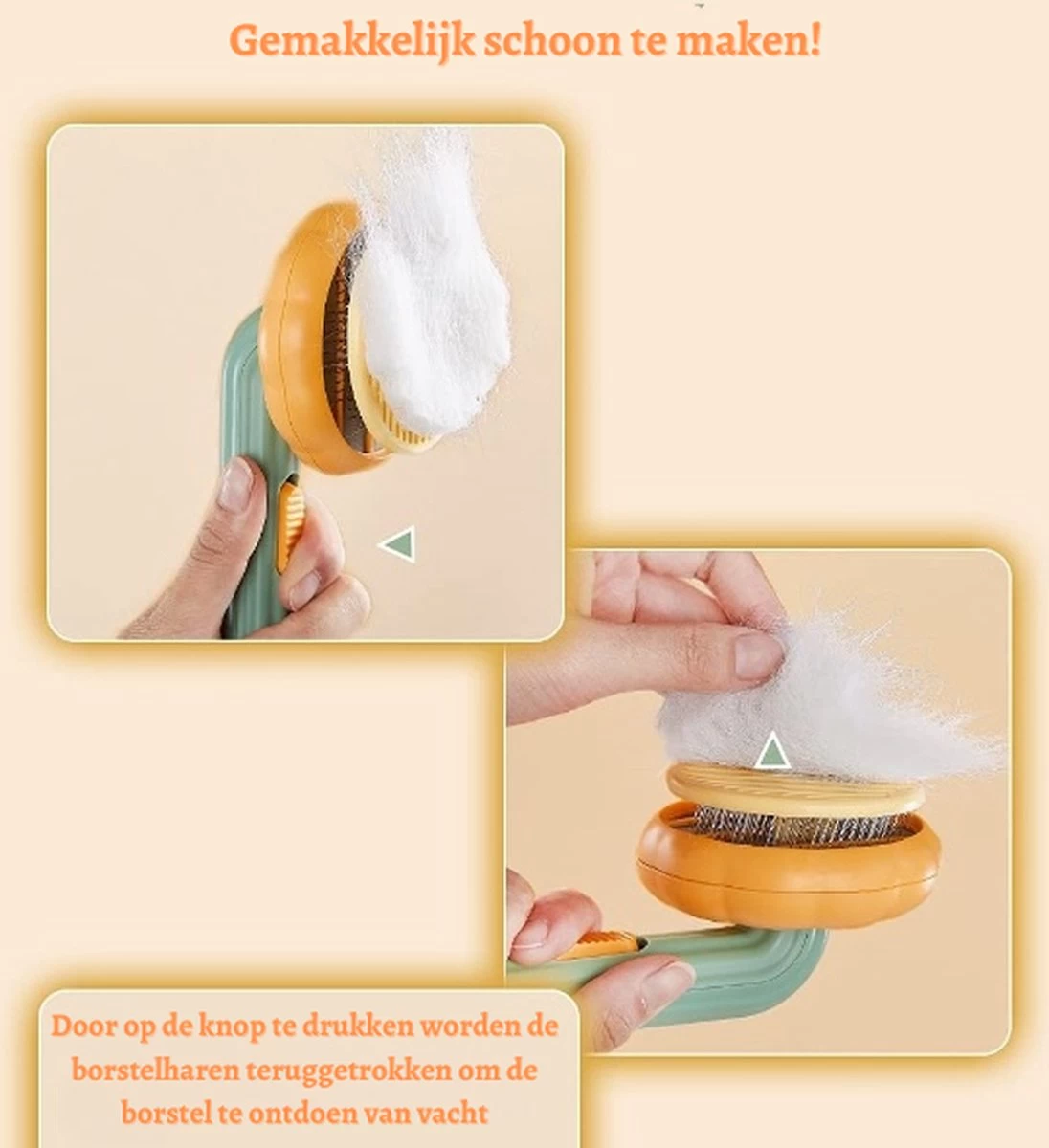 Merkloos Kattenborstel - Hondenborstel - Kattenkam - Pompoen Borstel - Kattenhaar - Haarverwijderaar Voor Huisdieren - Huisdierhaar Verwijderaar - Afbeelding 3