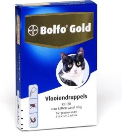 Bayer Bolfo Gold 80 Anti Vlooienmiddel - Kat - >4 Kg - 2 Pipetten