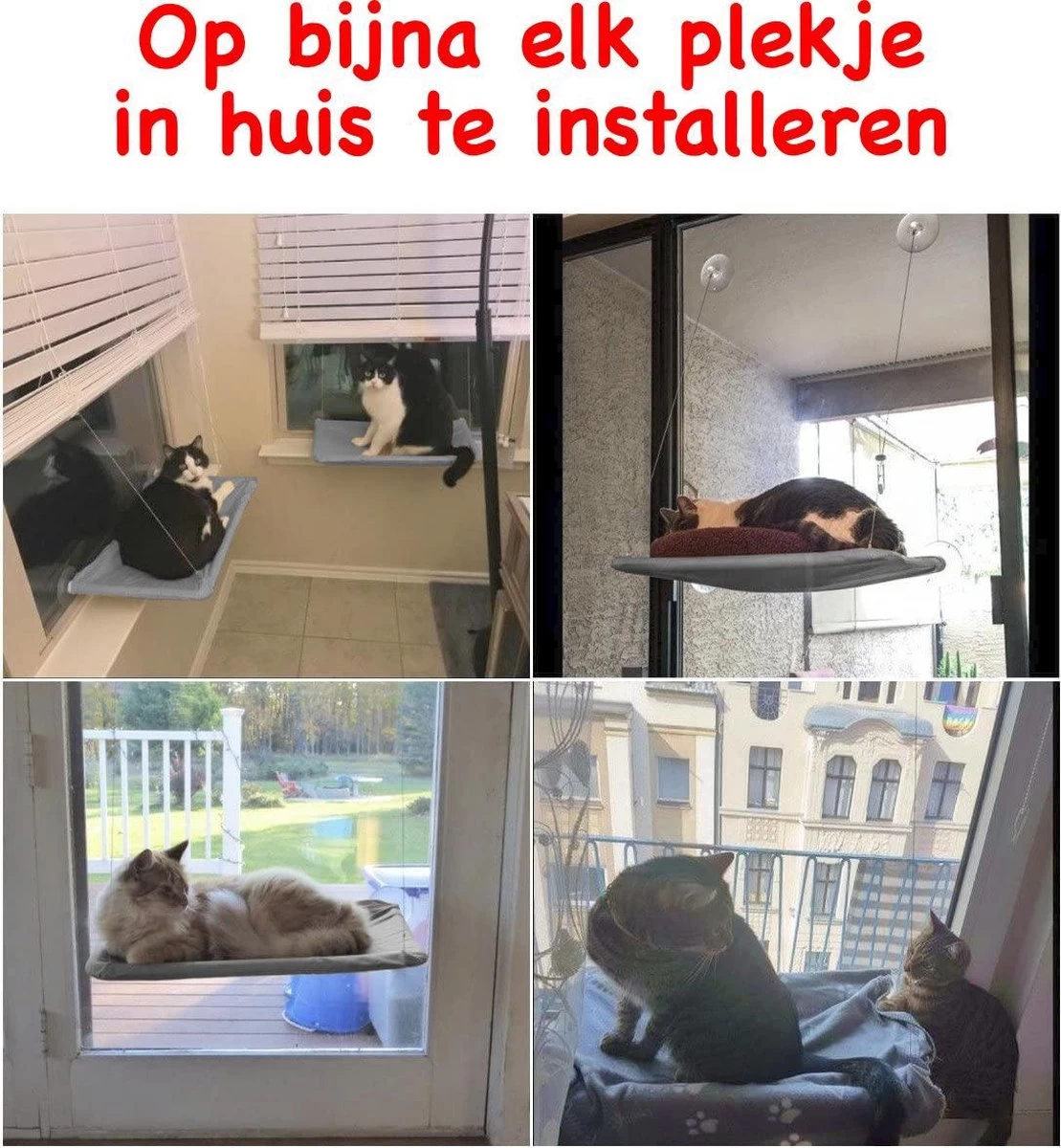 Merkloos Kattenhangmat - Kattenbed - Hangmat Kat Raam Ook Voor Radiator En Deur - Kattenmand Raam En Radiator - Katten Hangmat - Radiatorhangmat Kat Kattenstoel - Tijdelijk Met Extra Hangmat Hoes - Afbeelding 5