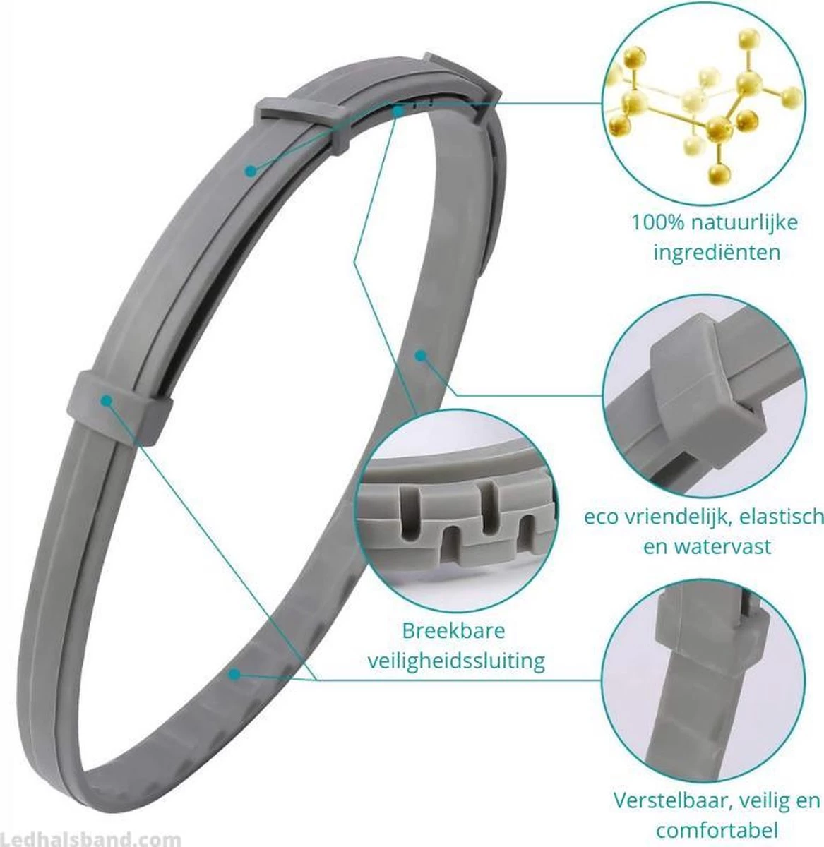 Natuurlijke Vlooienband - Katten - Zwart - Zonder Pesticiden Of Gif - Vlooien En Teken - Kattenbandje - Eco Friendly - Afbeelding 3