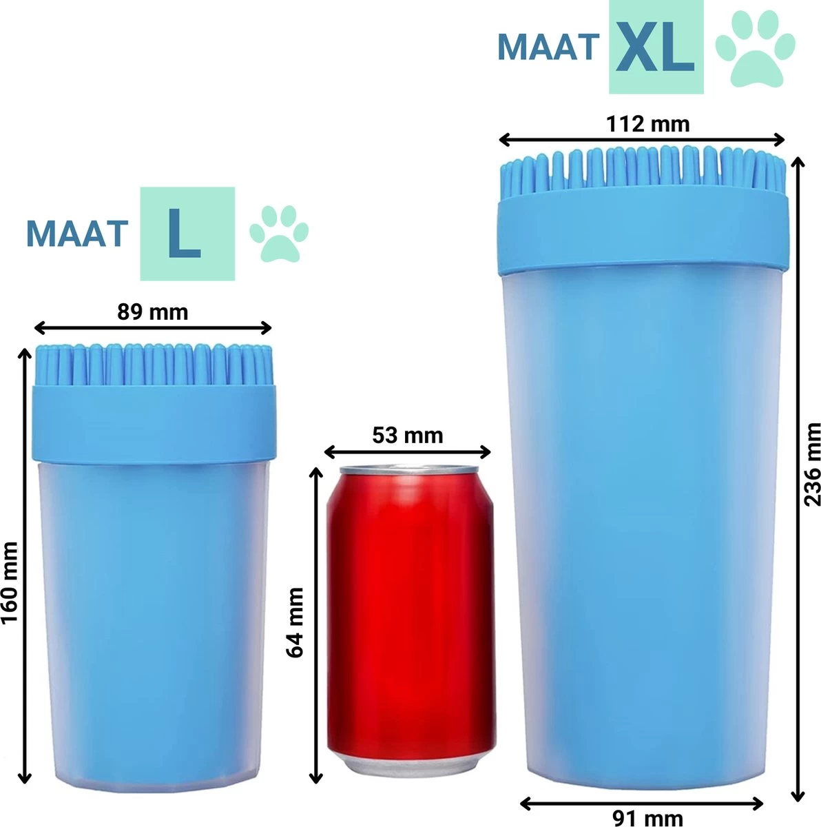 TIKKENS Hondenpoten Reiniger 2-in-1 - Hondenborstel - Hondenpoot Reiniger - Huisdier Poot Wassen - Hondenverzorging - Honden Wassen - Inclusief Microvezeldoek - XL - Afbeelding 3