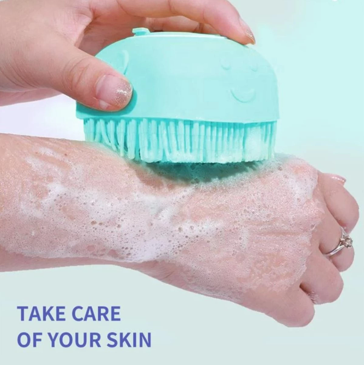 Merkloos Siliconenborstel - Massage Borstel - Silicone Massage Brush - Shampoo Borstel – Lichaamsverzorging - Scrubborstel - Badborstel - Huisdieren - Hond/Kat - Afbeelding 4