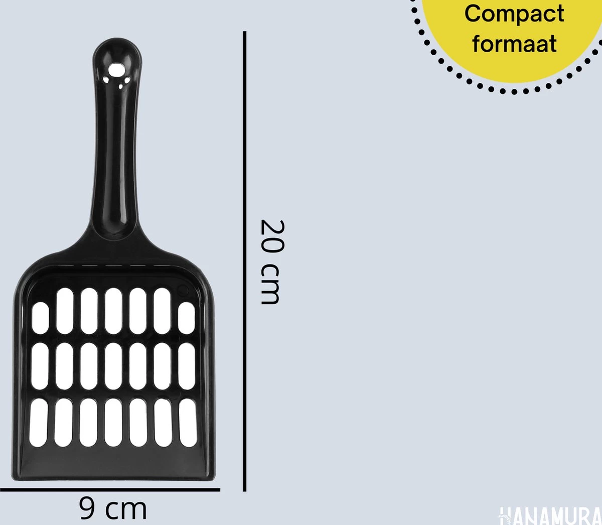 Merkloos Kattenbakschepje – Grof – Zwart - Afbeelding 2