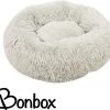 Bonbox Shop - Maat S - Donut Bed In Wit - Dierenmand Voor Katten, Kittens En Kleine Honden - Knus Mandje - Donutbed Diameter 40 Cm - Anti Anxiety
