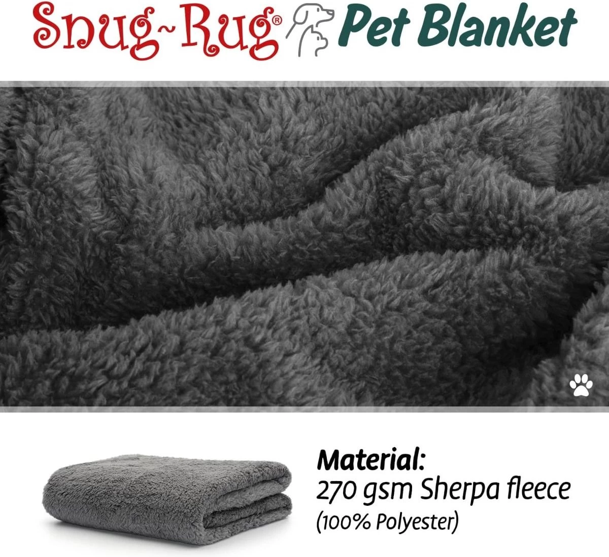 Snug-Rug Huisdier Deken Voor Honden En Katten – Small Slate Grey Kattendeken Hondendeken – Vetbed Hond Bench Bank Fleece Kat Dierendeken Kattendekentjes Kattendekentje Dierenmat Hondenmat Plaid Kattendekens Kattenplaid - Afbeelding 6