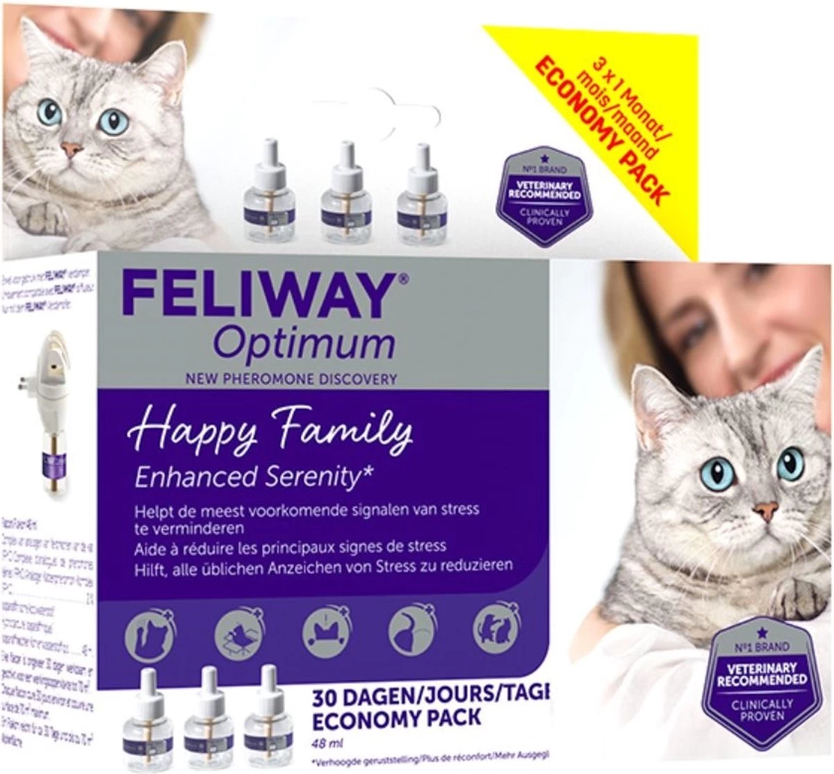 Feliway Optimum - Navulling - Flacon 48ml - Anti-stress Kat - Afbeelding 3