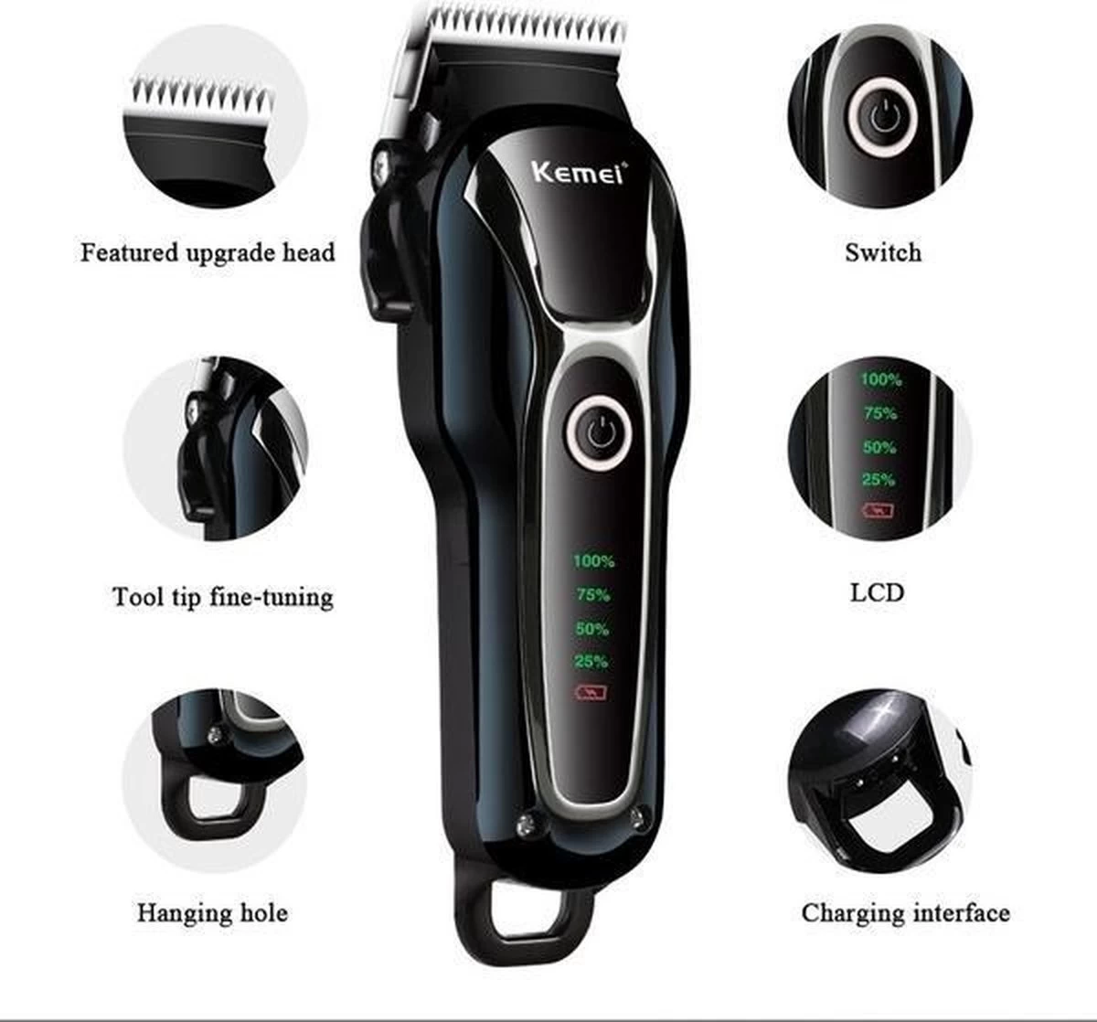 Merkloos Dierentondeuse + Haren Verwijderaar - Scheerapparaat Voor Honden En Katten - 4 Opzetstukken - Oplaadbaar - Draadloos - Stil - Verschillende Haar En Vachtlengtes - Hondentrimmer - Honden Trimmer - Honden Knippen - Haren Knippen - Afbeelding 6