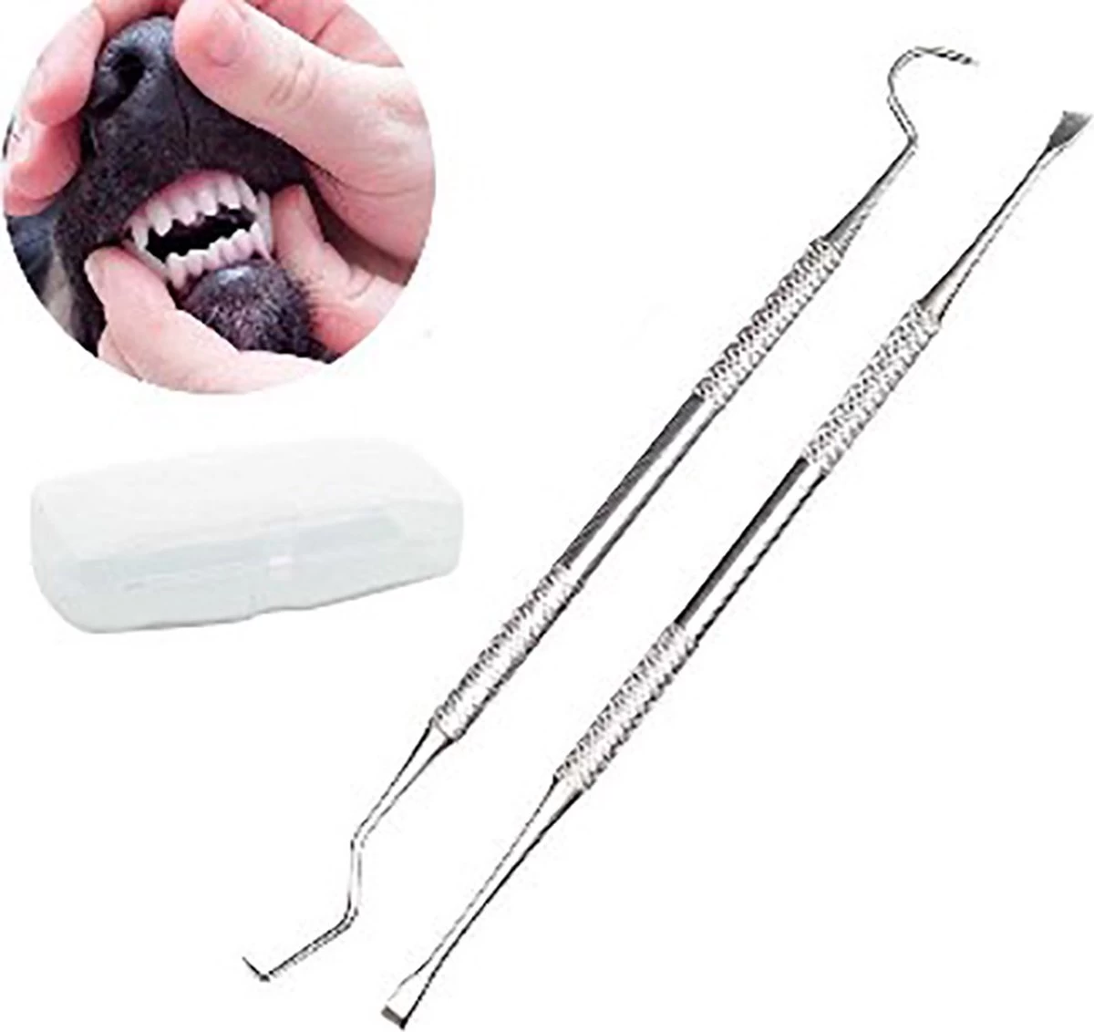 Pro3000 Ultra Q Tandsteen Verwijderaar Hond - Set Van 2 - Tandplak