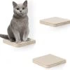 Navaris Katten Klimmuur 3 Tredes - 18 X 18 X 1,5 Cm Per Plankje - Katten Klimwand Van Hout - Inclusief Bevestigingsmateriaal