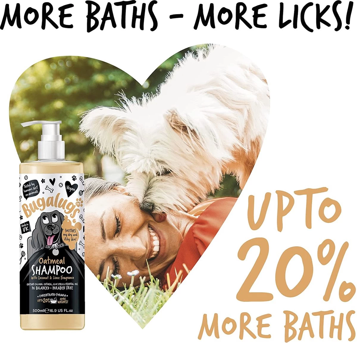 Bugalugs - Hondenshampoo Oatmeal - Met Kokos En Limoen Geur - Alle Vachttypes - Fles Met Pompje - Vegan - 500 Ml - Afbeelding 7