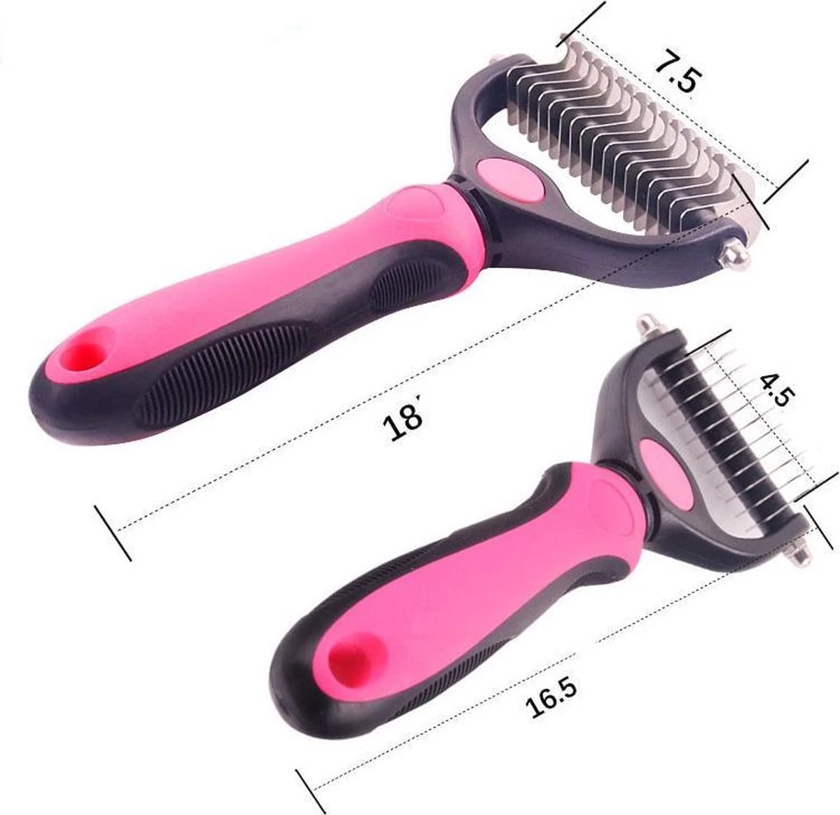 Hondenborstel - Dubbelzijdig Ontharing Tool - Herbruikbare Honden & Kattenvachtkam - Huisdier Grooming - 1 Stuk - Groen - Afbeelding 5