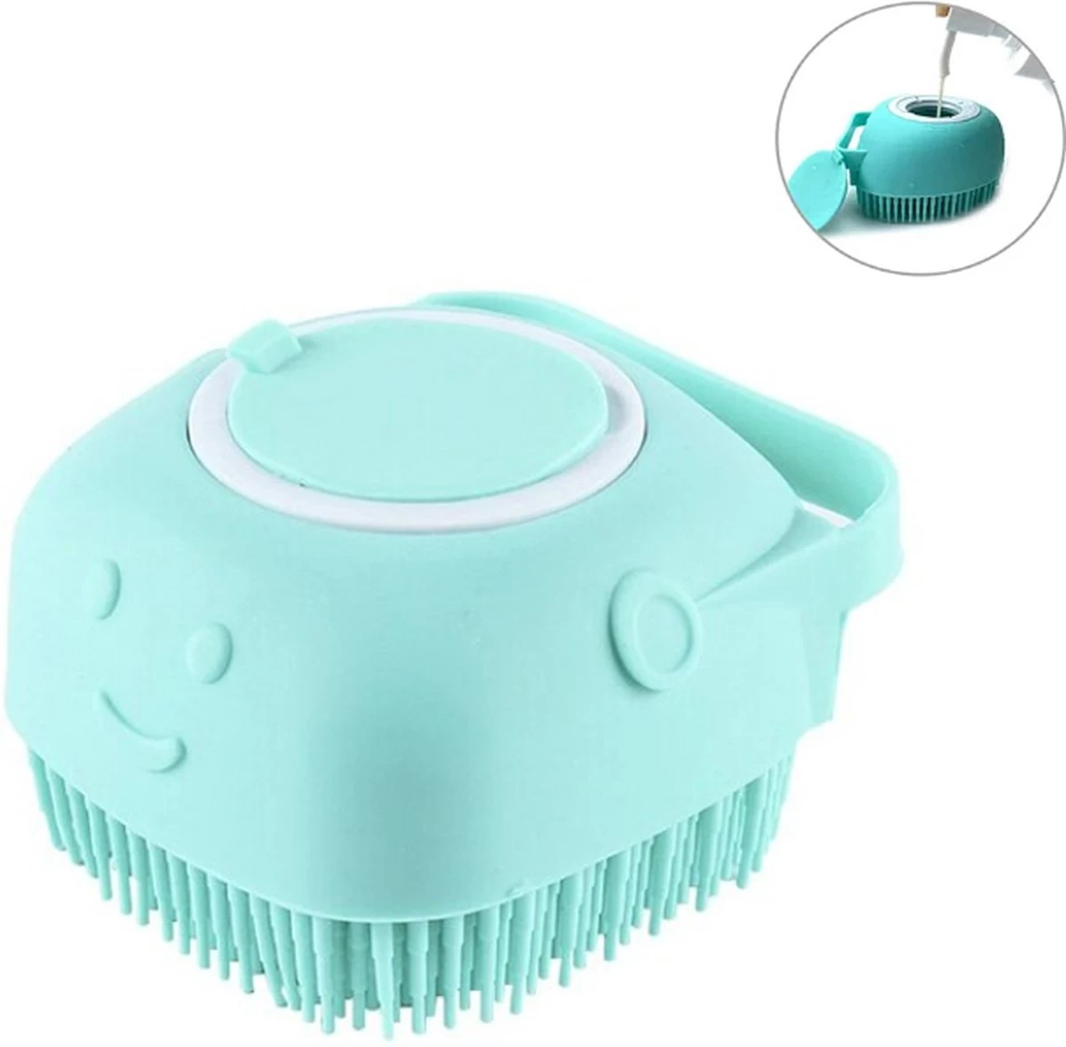 Merkloos Siliconenborstel - Massage Borstel - Silicone Massage Brush - Shampoo Borstel – Lichaamsverzorging - Scrubborstel - Badborstel - Huisdieren - Hond/Kat