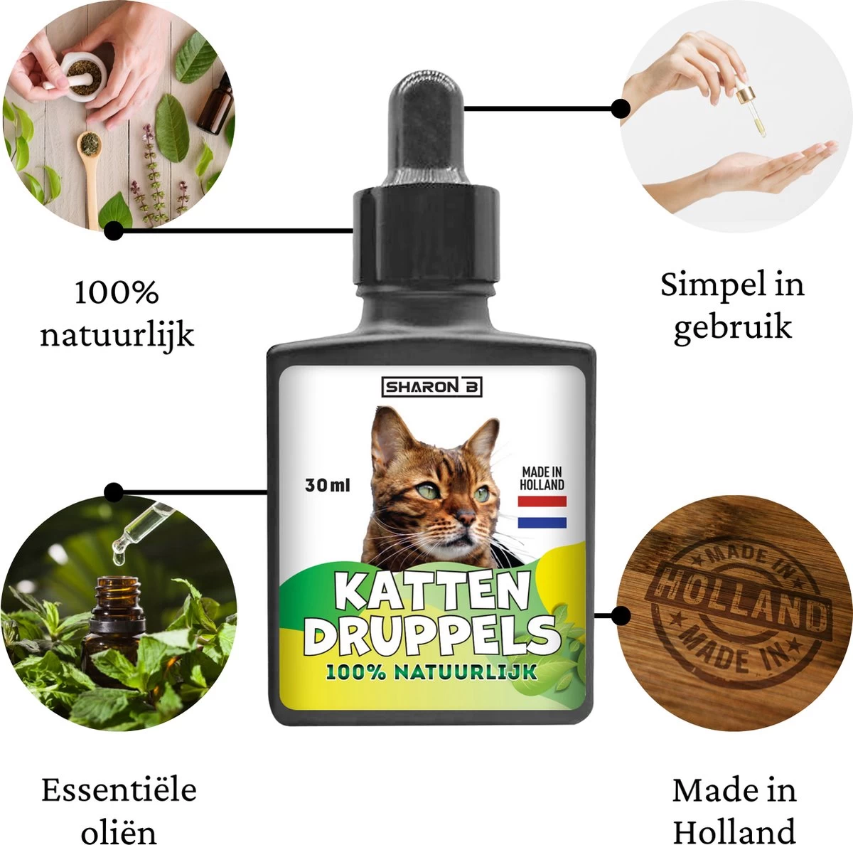 Natuurlijke Vlooiendruppels Voor Katten - Vanaf 4 Kg - 100% Natuurlijk - Vlooien - Zonder Giftige Pesticiden - 30 Ml - Speciale Formule Voor Katten - Vachtdruppels - Made In Holland - Afbeelding 3