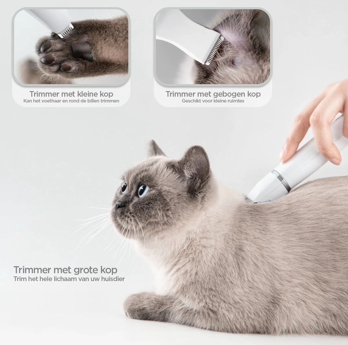 Revo Goods Professionele 4 In 1 Hondentondeuse Set -Ideaal Voor Honden En Andere Huisdieren - Slijper Inbegrepen -Draadloos - Ultra Stil - Afbeelding 3