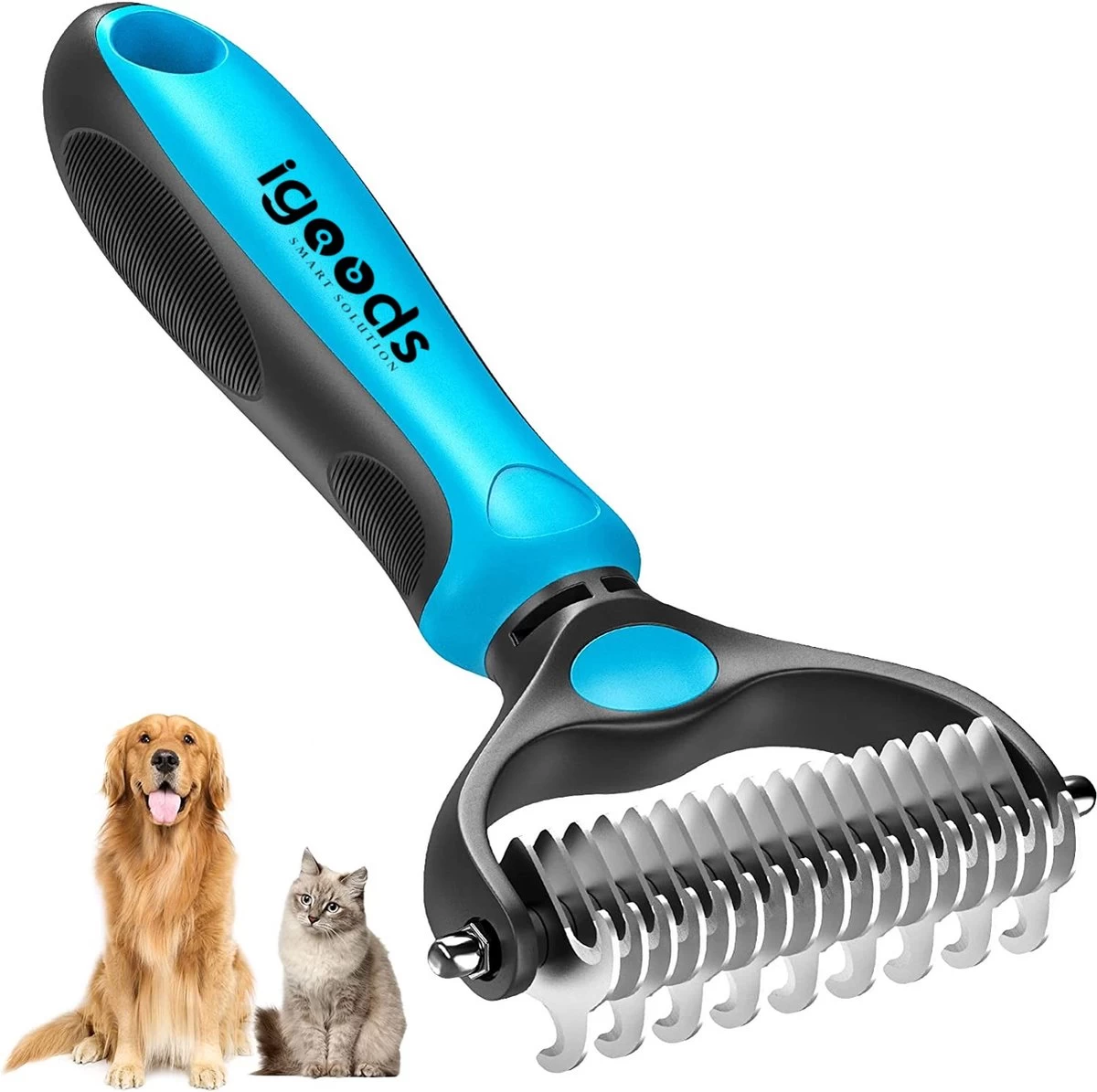 Igoods Professionele 2-Zijdige Ondervacht Kam Voor Hond En Kat - Hondenborstel – Kattenborstel