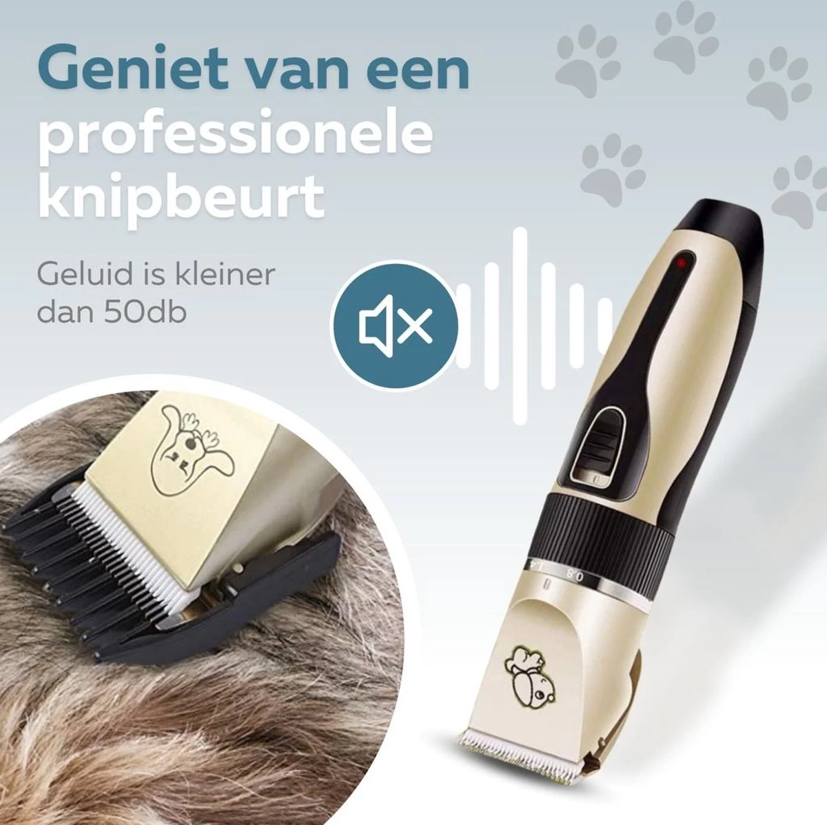 BYER Professionele Dieren Tondeuse Set - Voor Huisdieren Katten & Honden - Draadloos - Oplaadbare Pet Trimmer - Dog Tondeuze Clipper - 5 Standen & Vier Opzetkammen - Low Noise - Afbeelding 2