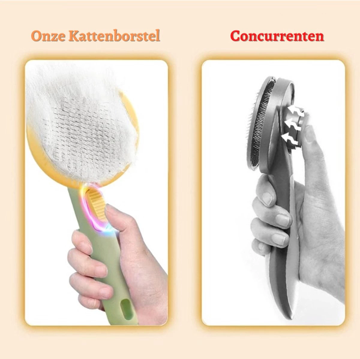 Merkloos Kattenborstel - Hondenborstel - Kattenkam - Pompoen Borstel - Kattenhaar - Haarverwijderaar Voor Huisdieren - Huisdierhaar Verwijderaar - Afbeelding 5