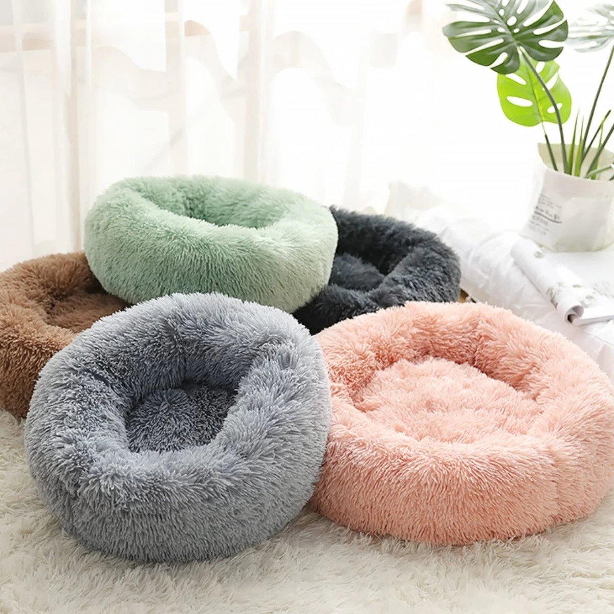 Topmast Fluffy Donut - Dierenmand - Donut Hondenmand - Roze - 50 Cm - Afbeelding 2