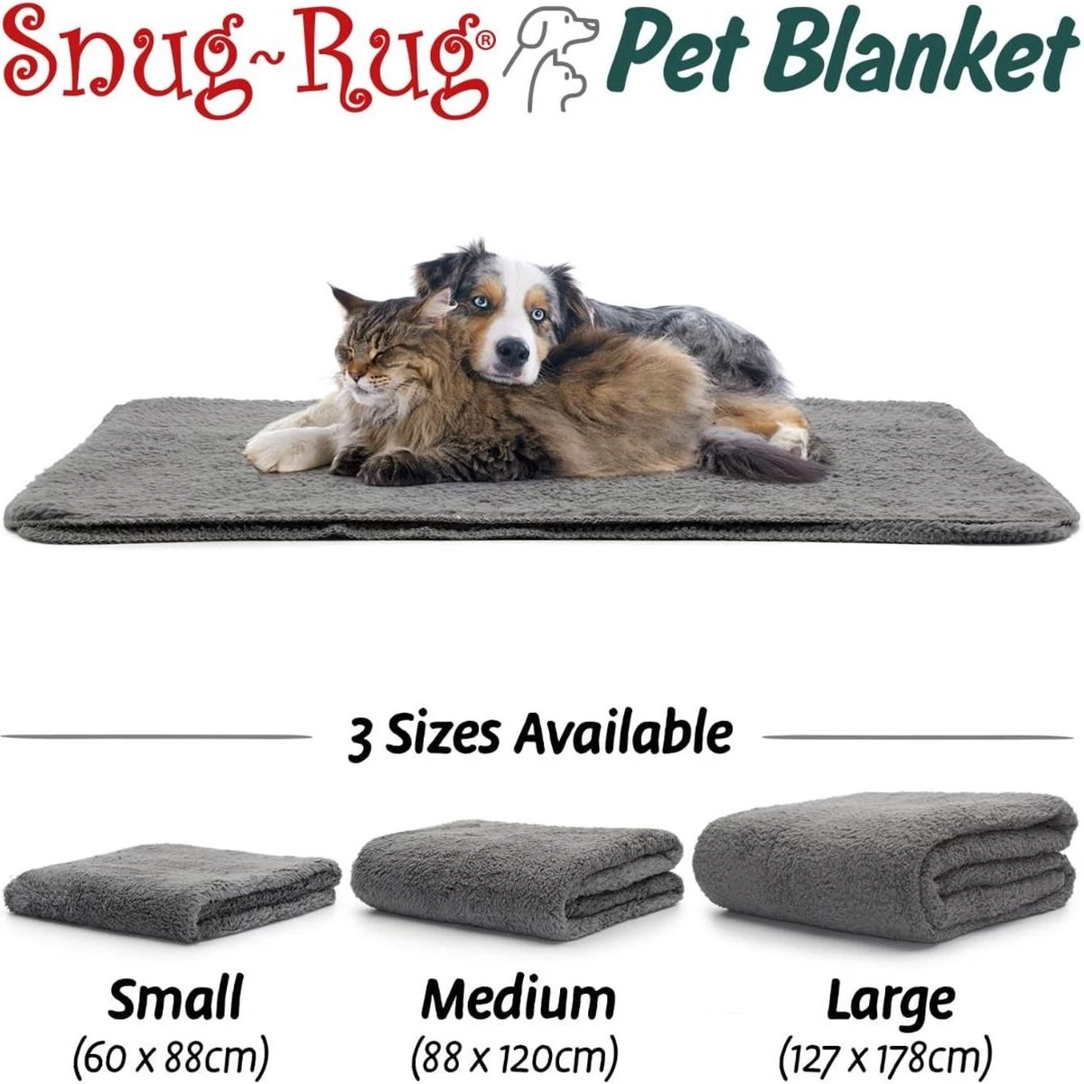 Snug-Rug Huisdier Deken Voor Honden En Katten – Small Slate Grey Kattendeken Hondendeken – Vetbed Hond Bench Bank Fleece Kat Dierendeken Kattendekentjes Kattendekentje Dierenmat Hondenmat Plaid Kattendekens Kattenplaid - Afbeelding 3