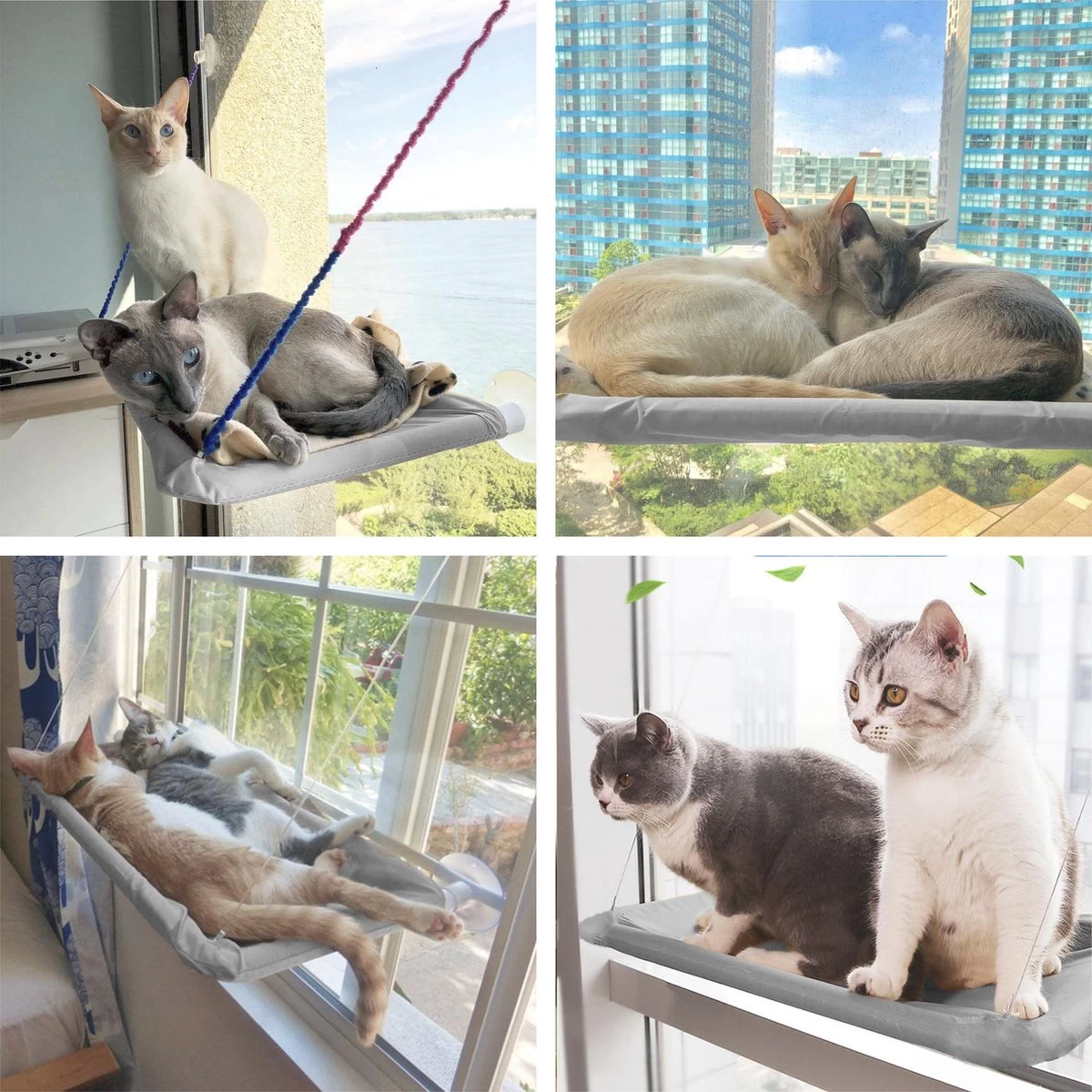 Merkloos Kattenhangmat - Kattenbed - Hangmat Kat Raam Ook Voor Radiator En Deur - Kattenmand Raam En Radiator - Katten Hangmat - Radiatorhangmat Kat Kattenstoel - Tijdelijk Met Extra Hangmat Hoes - Afbeelding 10