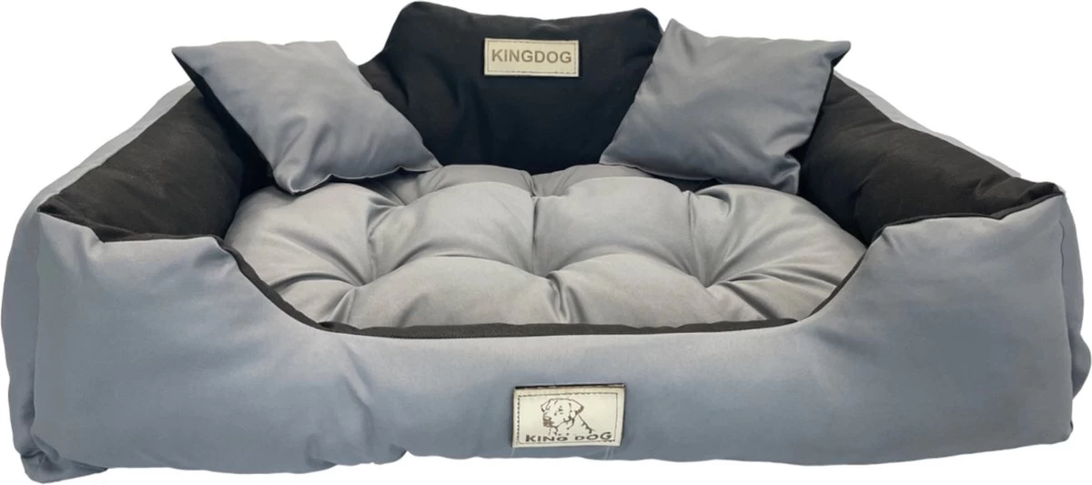 KingDog - Groot Honden- En Kattenbed 75 X 65 | Donkergrijs - Maat M