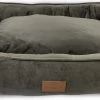 Topmast Soft Velours - Hondenmand - 75 X 58 Cm - L - Grijs - Hondenbed - Hondenkussen - Luxe Hondenmanden - Machinewasbaar Binnenkussen