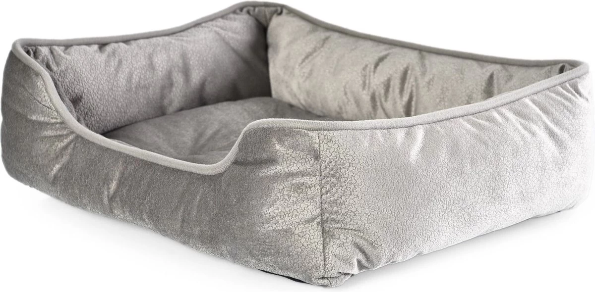 Topmast Hondenbed - Dierenmand - Dierenkussen - Molly - Zilver - 56 X 46 X 16 Cm - 1 + 1 GRATIS