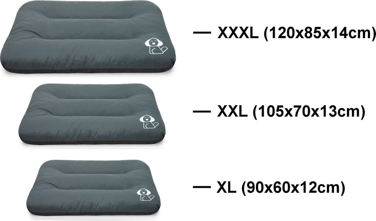 Hondenkussen XL - Donkergrijs - 60 X 90 X 12 - Afbeelding 5