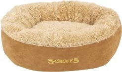 Scruffs Cosy Kattenmand - Comfortabel En Voordelig Met Zachte Binnenvoering En Imitatie Suède Buitenvoering - 3 Kleuren - Ø 45 Cm - Karamel