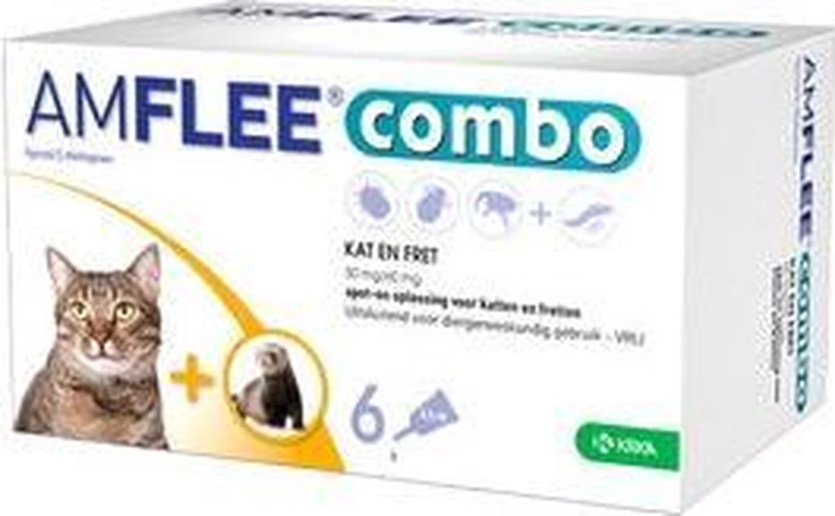Amflee Combo Spot-on Kat - 50 Mg - 6 Pipetten - Afbeelding 2