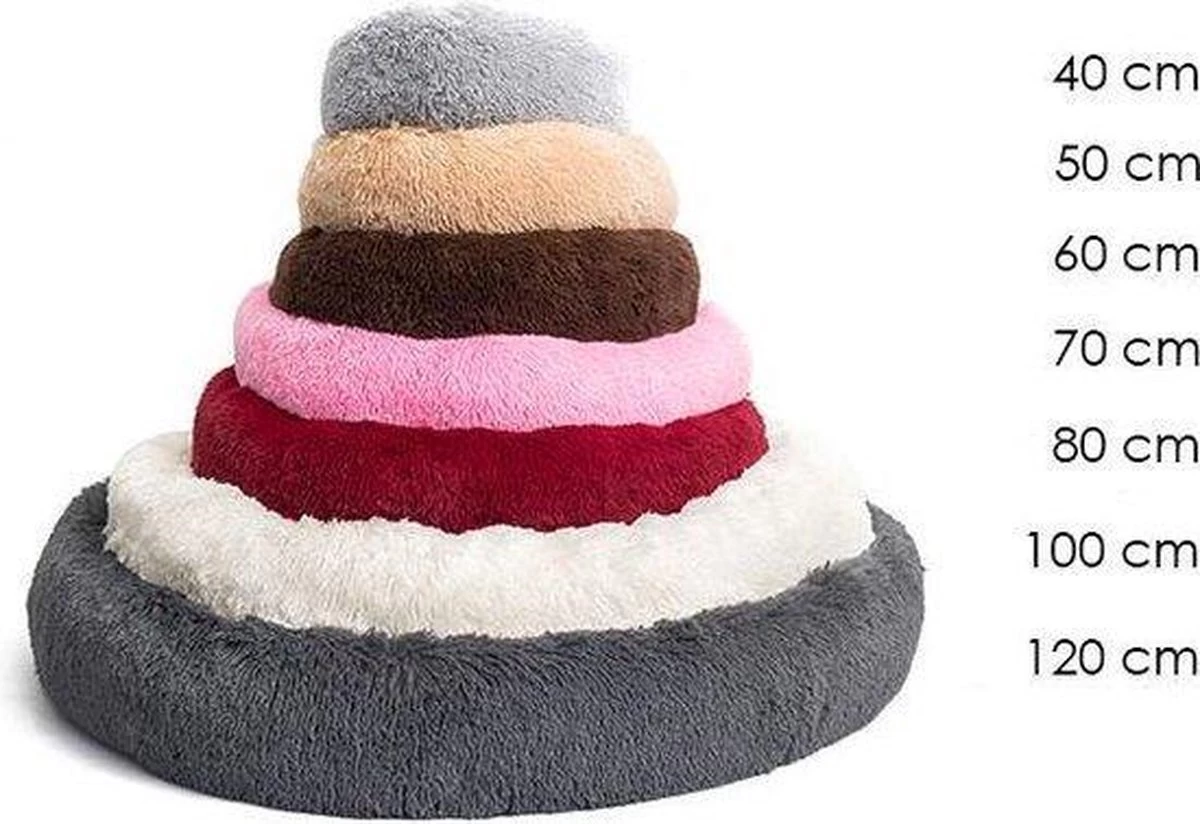 BEESSIES® Donut Hondenmand/hondenkussen 120 Cm - Wasbare Hoes - Taupe - Hond Kussen Mand - Afbeelding 5