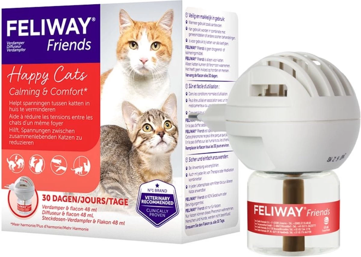 Feliway Friends - Startset - 1 Verdamper Met 1 Vulling - 48 Ml - Anti-conflict Voor Katten - Afbeelding 5