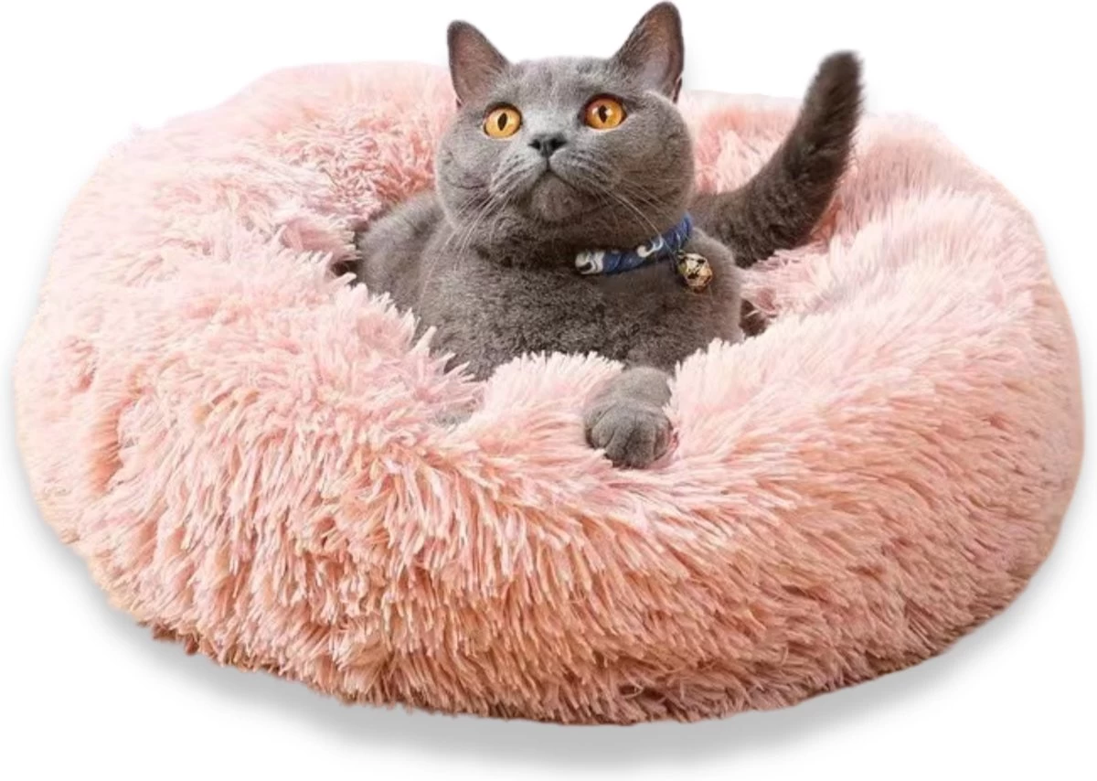 Topmast Fluffy Donut - Dierenmand - Donut Hondenmand - Roze - 50 Cm