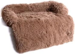 Dogs&Co Zachte Fluffy Hondenmat Voor Bank Maat S Khaki 75x75cm - HONDENMAND