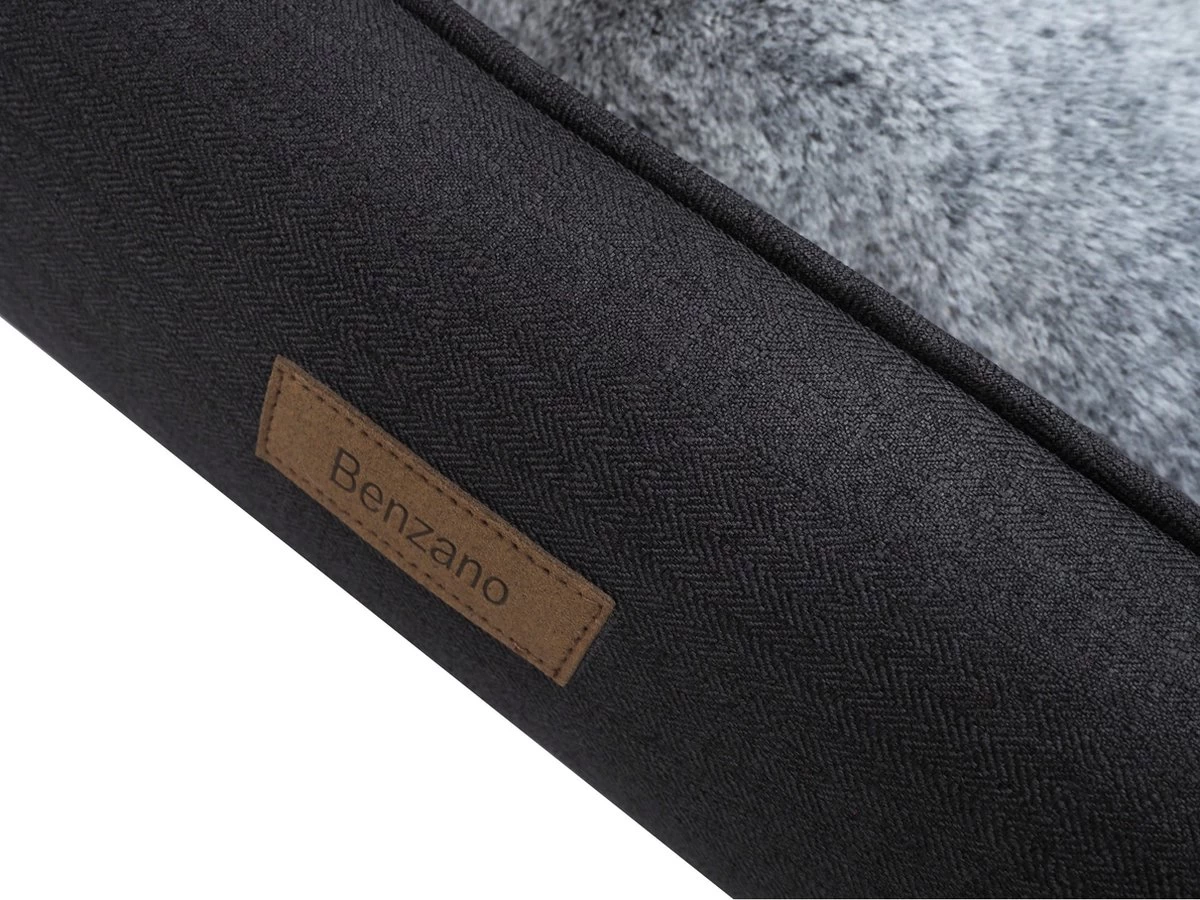 Benzano - Hondenmand - All Season - Wasmachine Wasbaar - Omkeerbaar Kussen - Pluche - Schuimvulling - Antraciet - 100 CM - Afbeelding 8