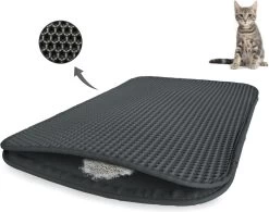 Kattenbakmat - 40 X 50 Cm - Grijs - Uitloopmat Kat - Kattenbakvulling - Opvang Ruimte - Grit Opvanger - Waterdicht - Eco-friendly