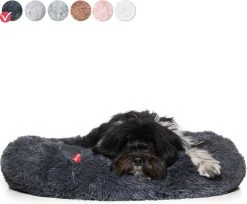 Snoozle Donut Hondenmand - Zacht En Luxe Hondenkussen - Wasbaar - Fluffy - Hondenmanden - 70cm - Grijs