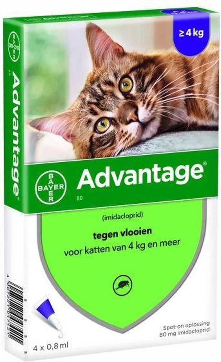 Bayer Anti Vlooienmiddel Advantage 80 > 4 Kg - 4 X 0,8 Ml - Afbeelding 17
