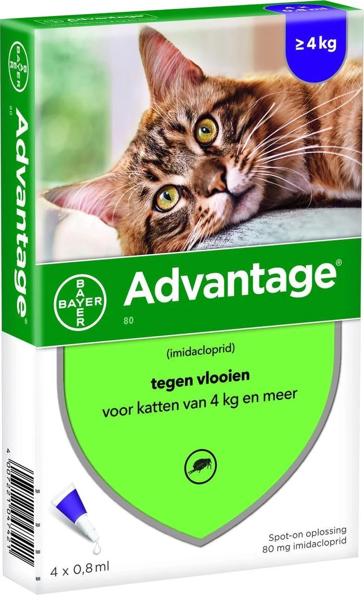 Bayer Anti Vlooienmiddel Advantage 80 > 4 Kg - 4 X 0,8 Ml - Afbeelding 14