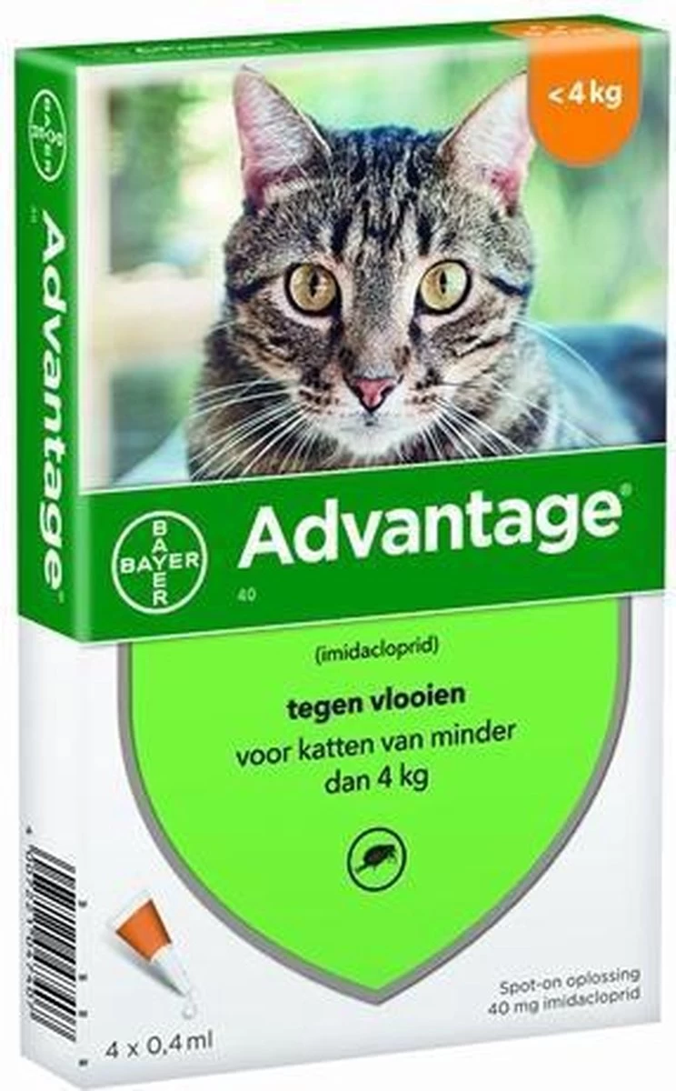 Bayer Anti Vlooienmiddel Advantage 80 > 4 Kg - 4 X 0,8 Ml - Afbeelding 3