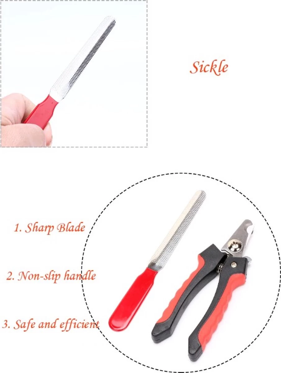 Merkloos Professionele Nagelknipper Met Nagelvijl - Nagelschaar Voor Dieren - Met Veiligheidsslot Inclusief Vijl - 16 CM - Afbeelding 2