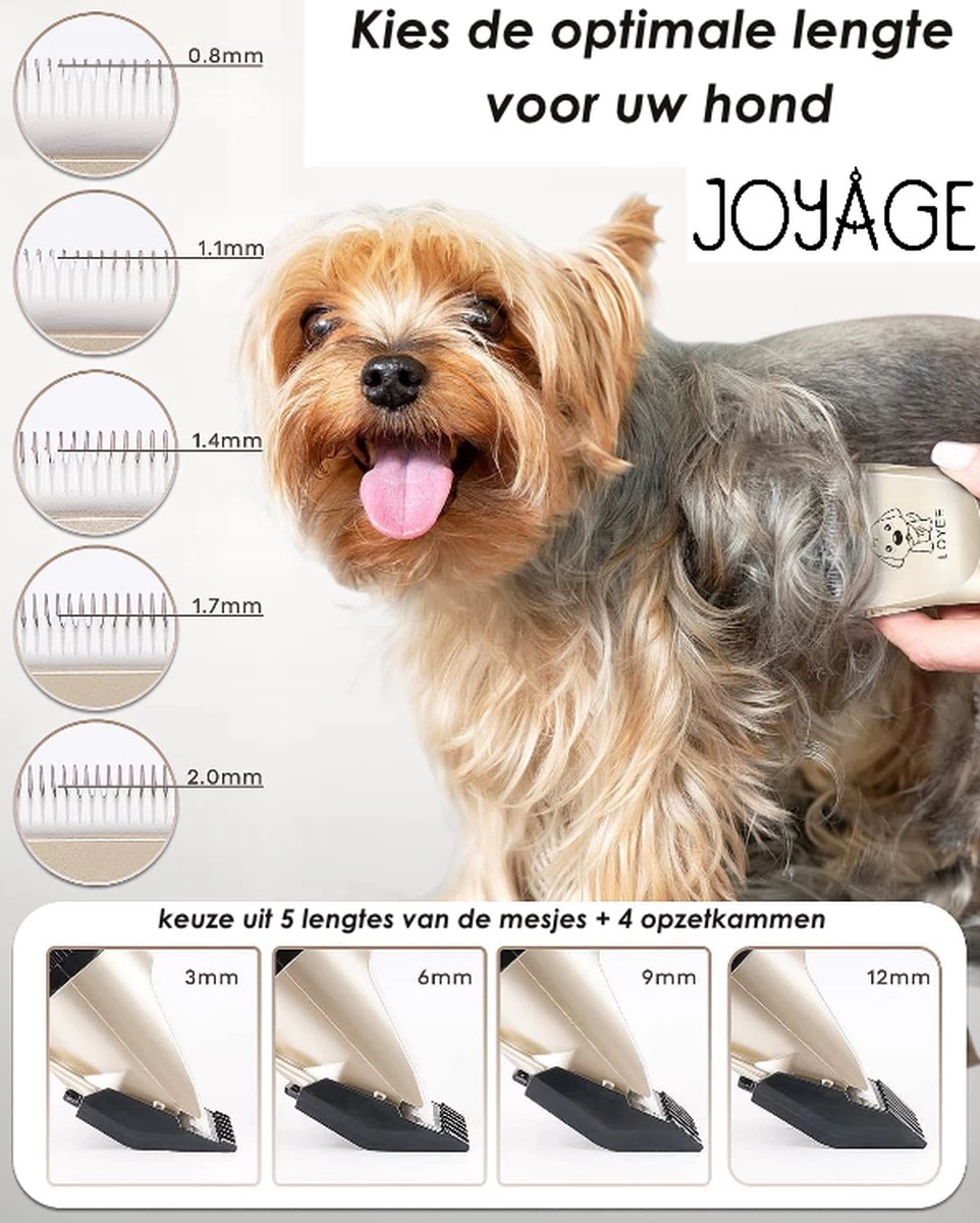 Joyage Professionele Hondentondeuse Voor Dikke Vacht – Honden Tondeuse & Hondentrimmer Tondeuse – Stille Tondeuse Katten & Honden Trimset Lang Haar – Trimmer Hond - Hondentondeuse Draadloos - Tondeuse Voor Honden - Tondeuse Hond Dikke Vacht - Afbeelding 3