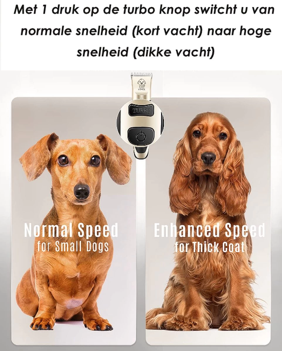 Joyage Professionele Hondentondeuse Voor Dikke Vacht – Honden Tondeuse & Hondentrimmer Tondeuse – Stille Tondeuse Katten & Honden Trimset Lang Haar – Trimmer Hond - Hondentondeuse Draadloos - Tondeuse Voor Honden - Tondeuse Hond Dikke Vacht - Afbeelding 4