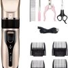 PetGoods Hondentondeuse - 10 Delige Set - Katten & Honden - Draadloos - Low Noise - Incl. Schaar, Nagelknipper, Vijl & Kam