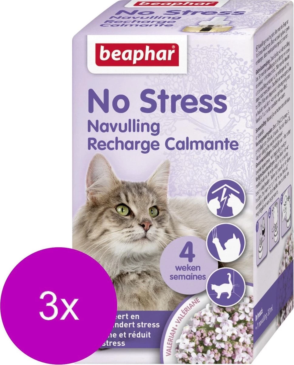 Beaphar No Stress Navulling Kat - Anti Stressmiddel - 3 X 30 Ml - Afbeelding 3
